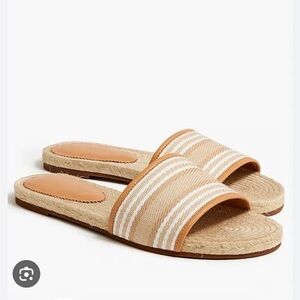 J. Crew Beige and White Striped Sandals